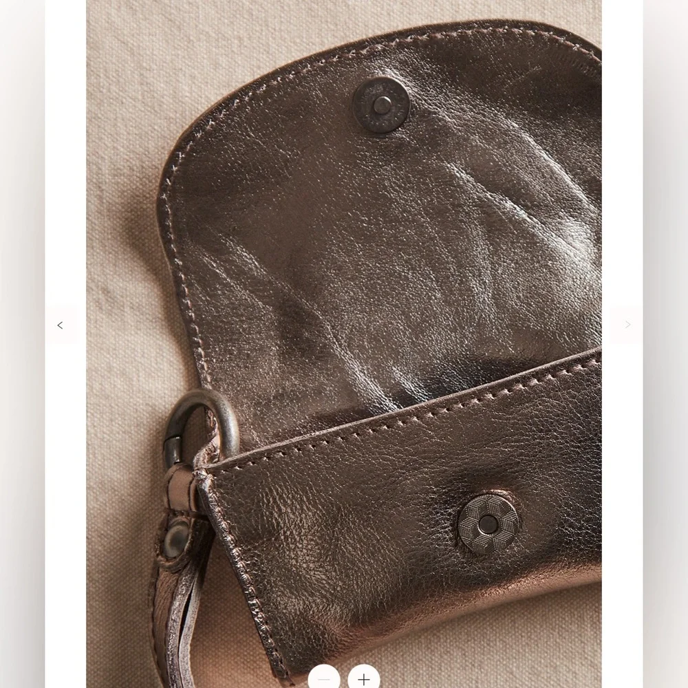 Free People Metallic Leather bag Wristlet NEW